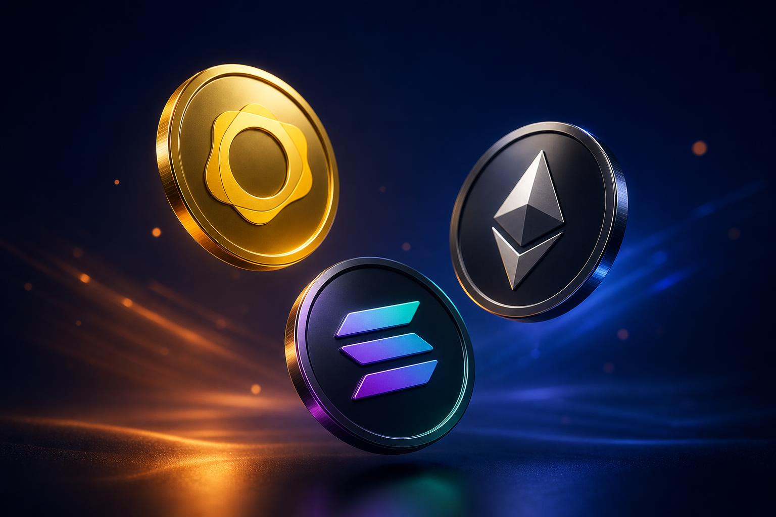 Monedas de PAX Gold, Ethereum y Solana disponibles en CiNKO